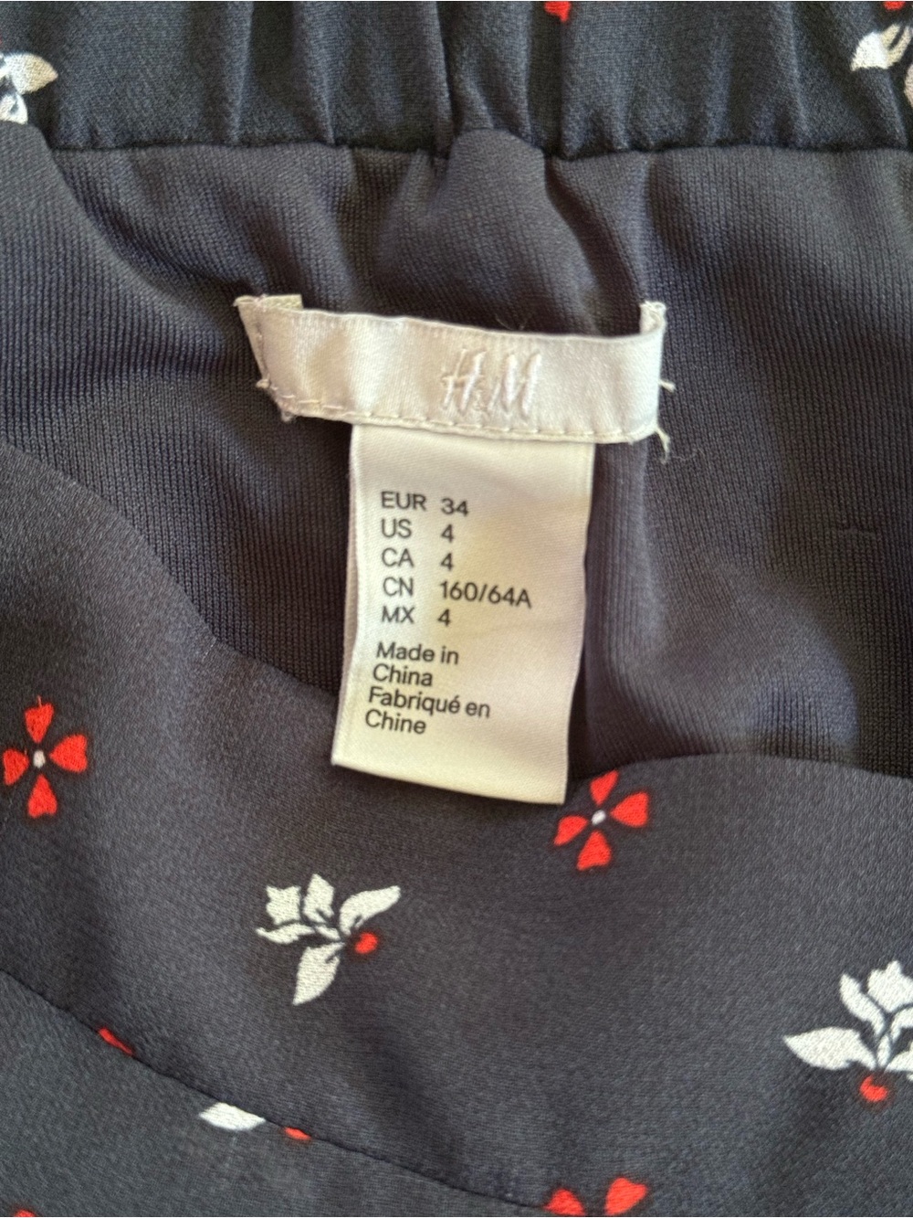 H&M Floral Asymmetrical Ruffle Midi Skirt Size Red White Blue Back to School - Picture 4 of 14